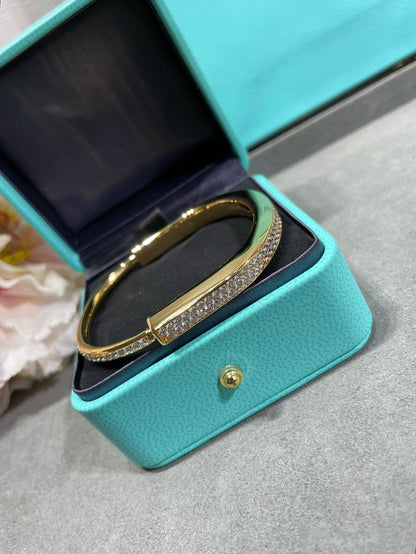 [Dawnora Jewelry]LOCK BRACELET DIAMOND PAVED
