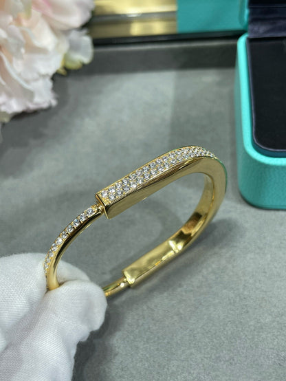 [Dawnora Jewelry]LOCK BRACELET DIAMOND PAVED