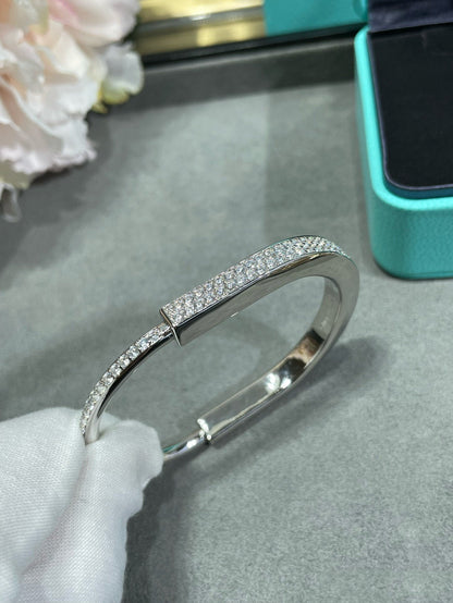 [Dawnora Jewelry]LOCK BRACELET DIAMOND PAVED