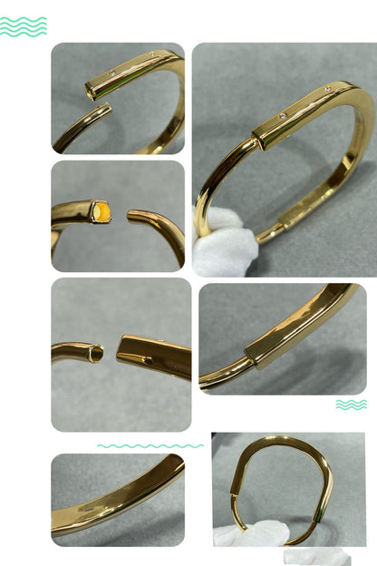[Dawnora Jewelry]LOCK BRACELET 8 DIAMOND