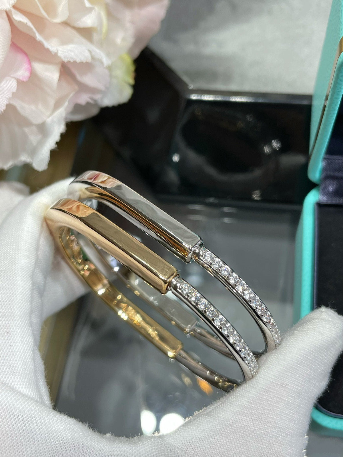 [Dawnora Jewelry]LOCK BRACELET DIAMOND