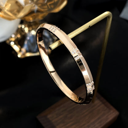 [Dawnora Jewelry]ATLAS BRACELET 6MM DIAMOND PINK GOLD