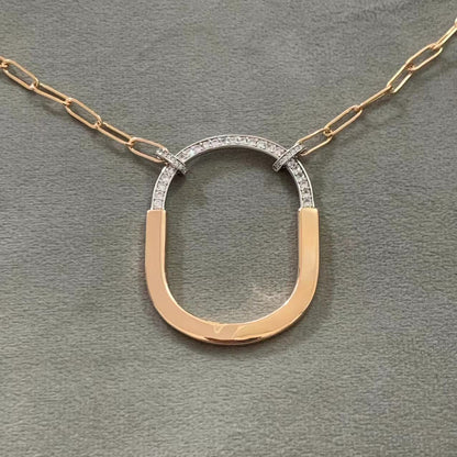 [Dawnora Jewelry]LOCK DIAMOND NECKLACE