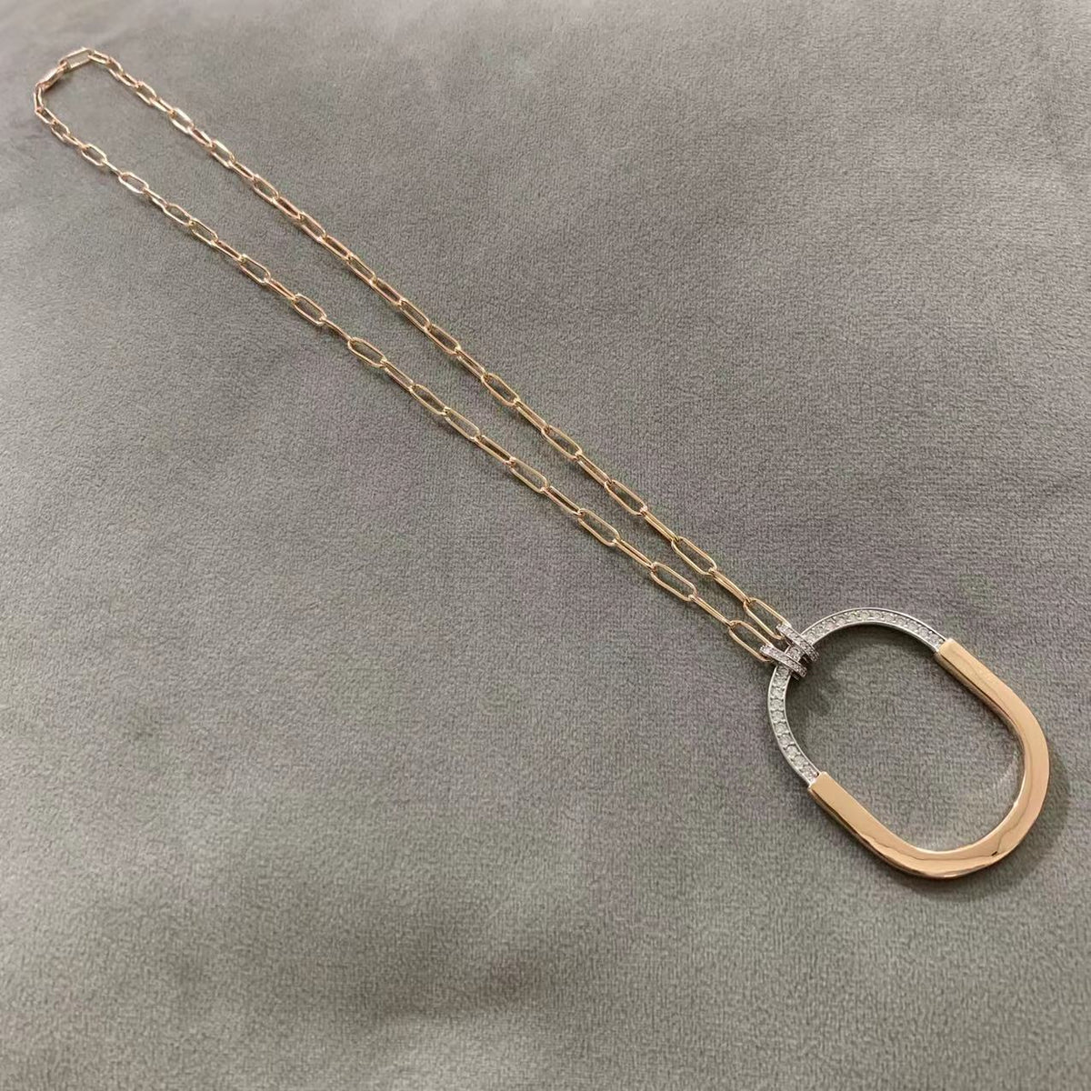 [Dawnora Jewelry]LOCK DIAMOND NECKLACE