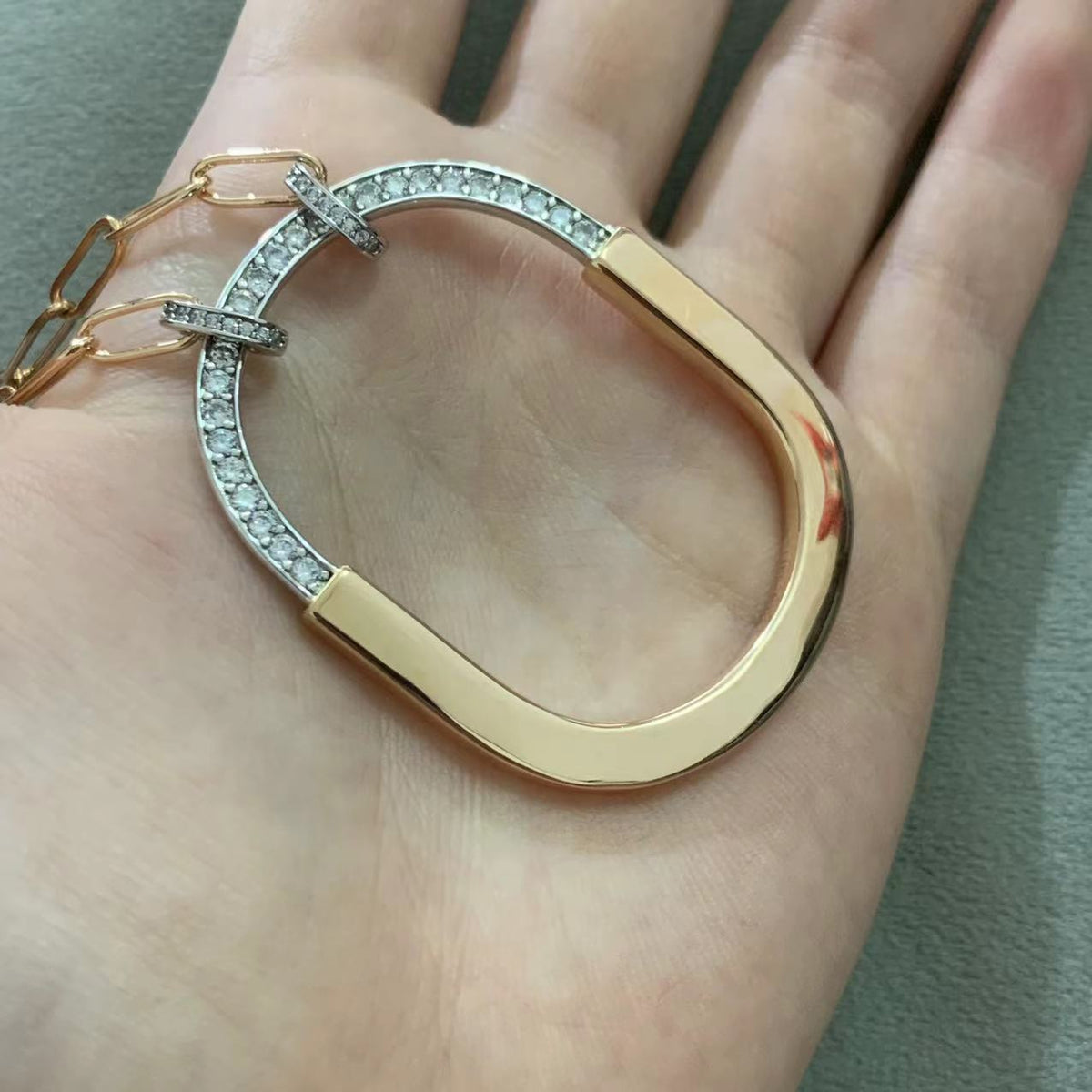 [Dawnora Jewelry]LOCK DIAMOND NECKLACE