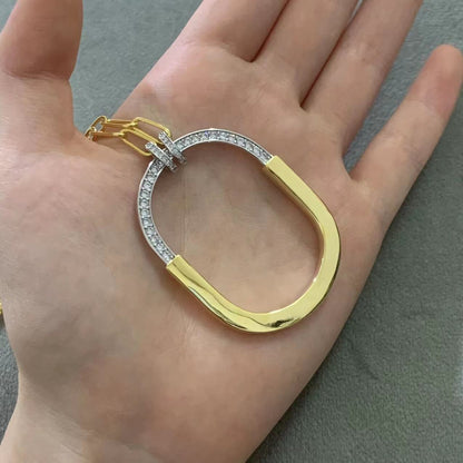 [Dawnora Jewelry]LOCK DIAMOND NECKLACE