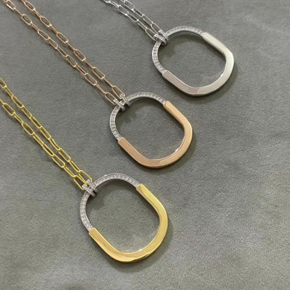 [Dawnora Jewelry]LOCK DIAMOND NECKLACE