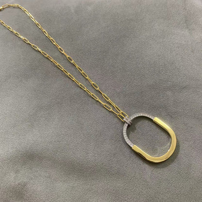 [Dawnora Jewelry]LOCK DIAMOND NECKLACE