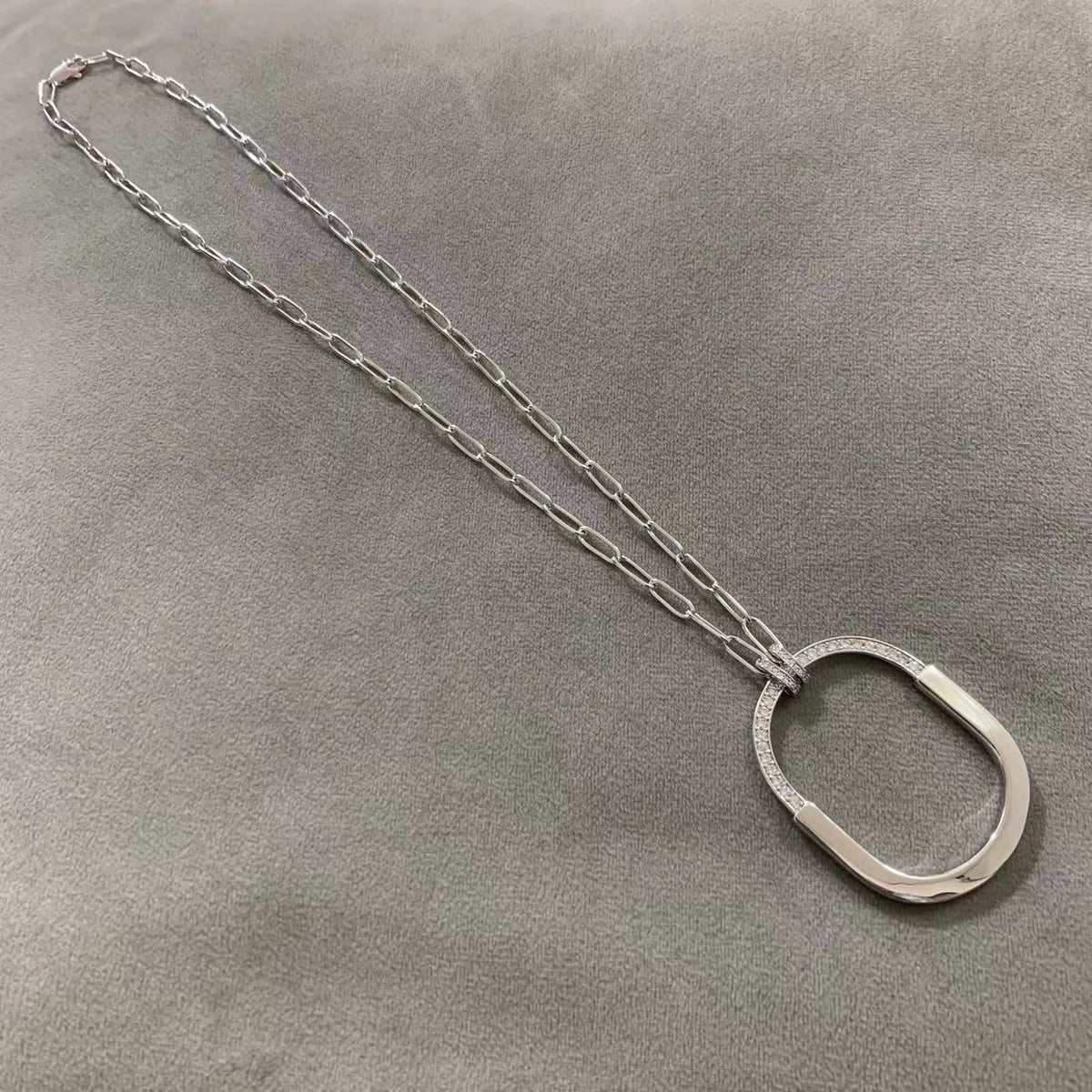 [Dawnora Jewelry]LOCK DIAMOND NECKLACE