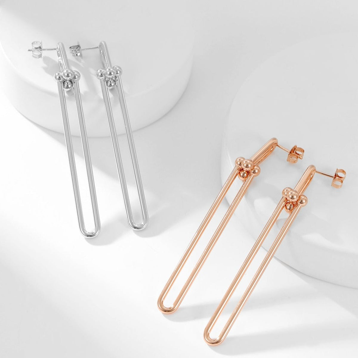 [Dawnora Jewelry]HARDWEAR LONG DROP EARRINGS