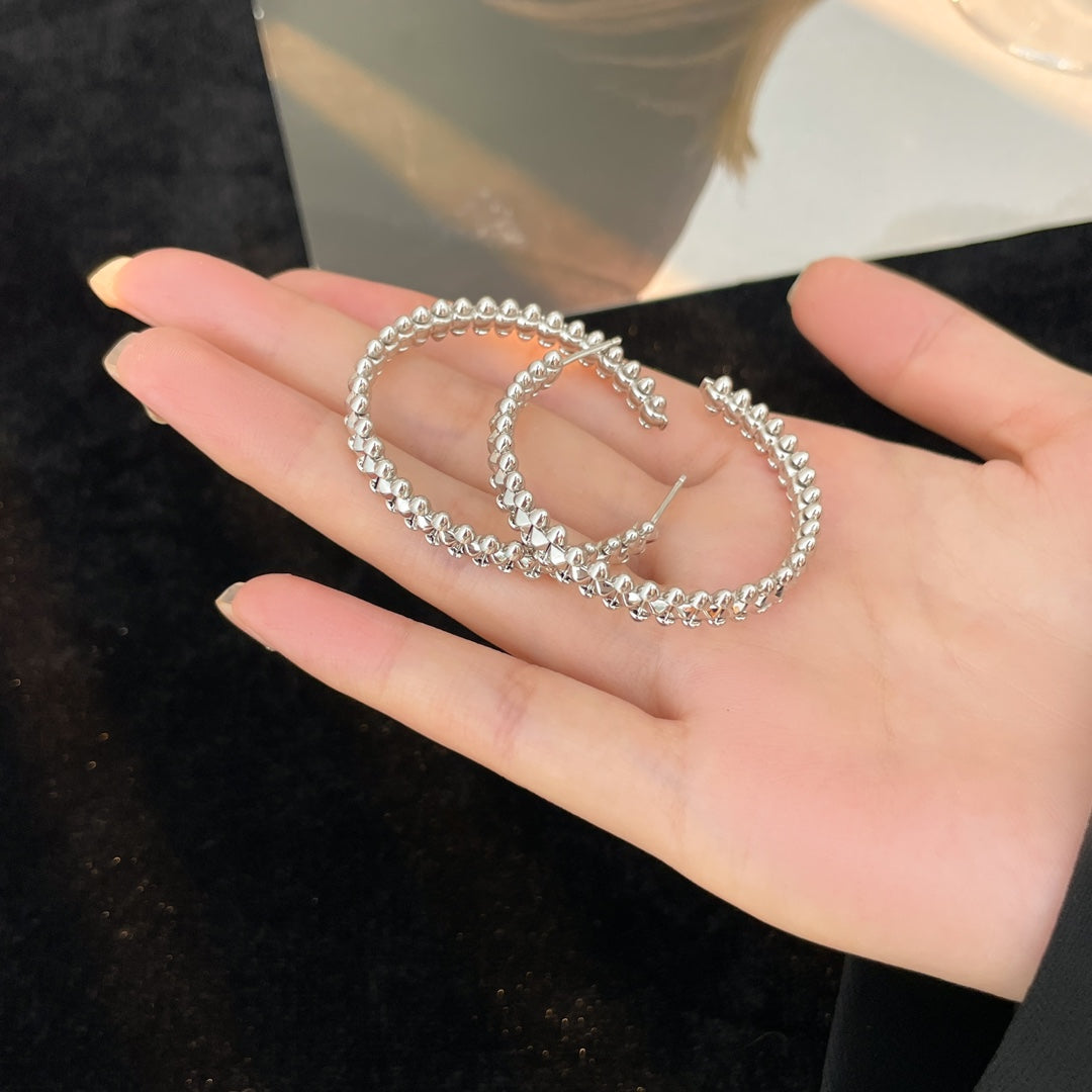 [Dawnora Jewelry]CLASH HOOP LARGE EARRINGS