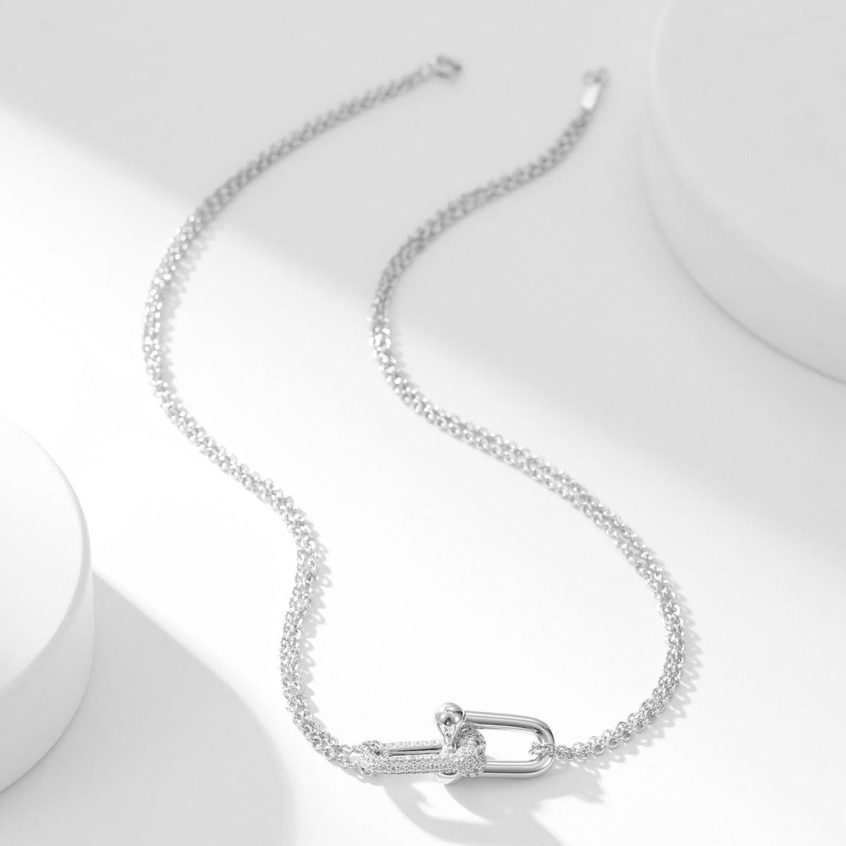 [Dawnora Jewelry]HARDWEAR DIAMOND PEDANT DOUBLE CHAIN NECKLACE