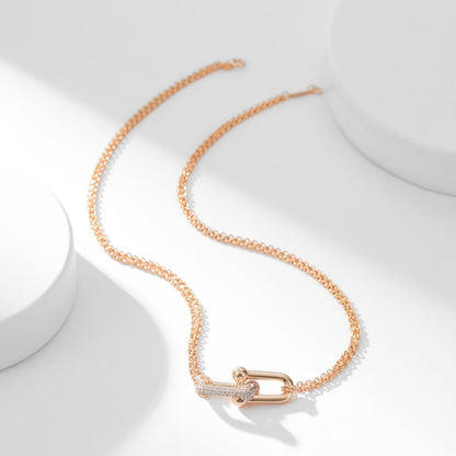 [Dawnora Jewelry]HARDWEAR DIAMOND PEDANT DOUBLE CHAIN NECKLACE