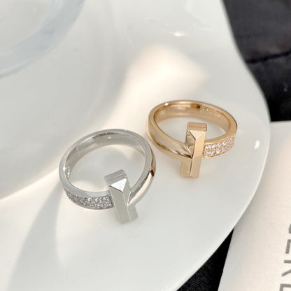[Dawnora Jewelry]T WIDE DIAMOND RING