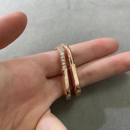 [Dawnora Jewelry]LOCK MEDIUM DIAMNOND EARRINGS