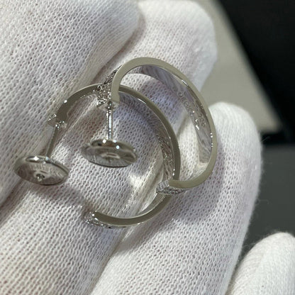 [Dawnora Jewelry]LOVE EARRINGS 3.6MM DIAMOND PAVED