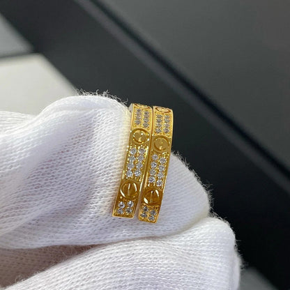 [Dawnora Jewelry]LOVE EARRINGS 3.6MM DIAMOND PAVED