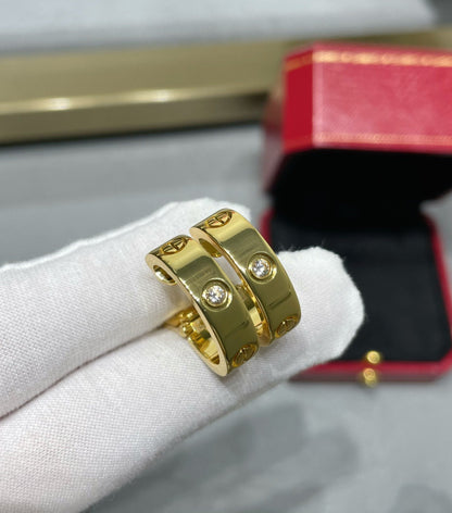 [Dawnora Jewelry]LOVE 5.5MM 1 DIAMOND EARRINGS