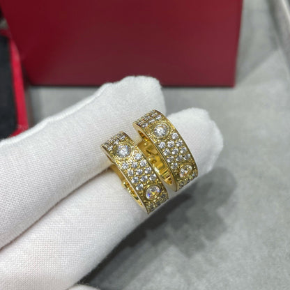 [Dawnora Jewelry]LOVE 5.5MM DIAMOND PAVED EARRINGS