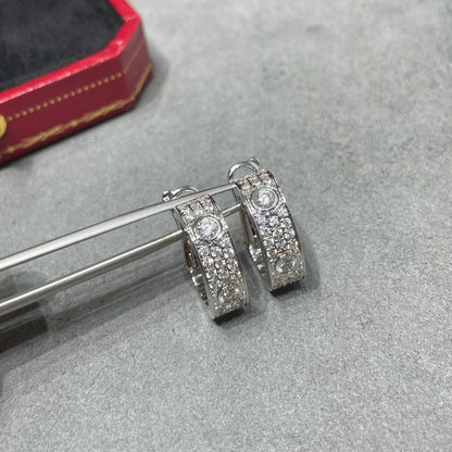 [Dawnora Jewelry]LOVE 5.5MM DIAMOND PAVED EARRINGS