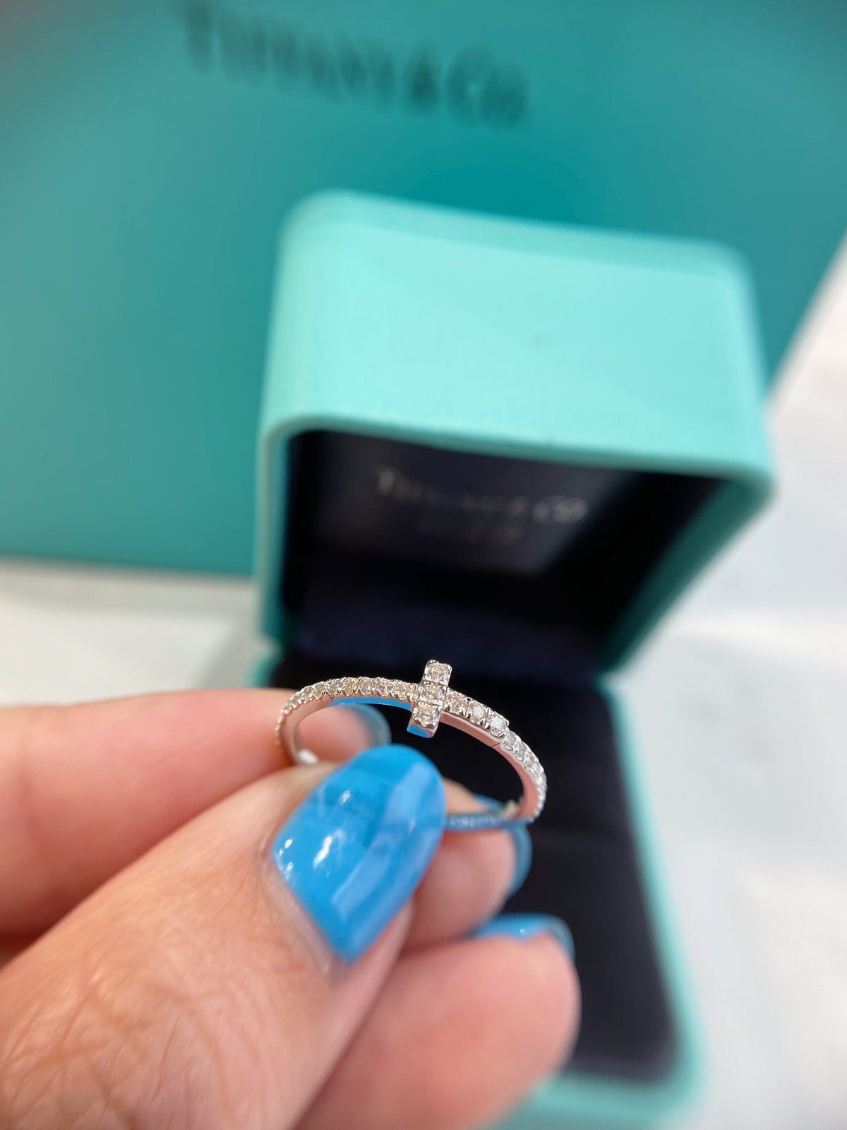 [Dawnora Jewelry]T SMALL RING DIAMOND SILVER