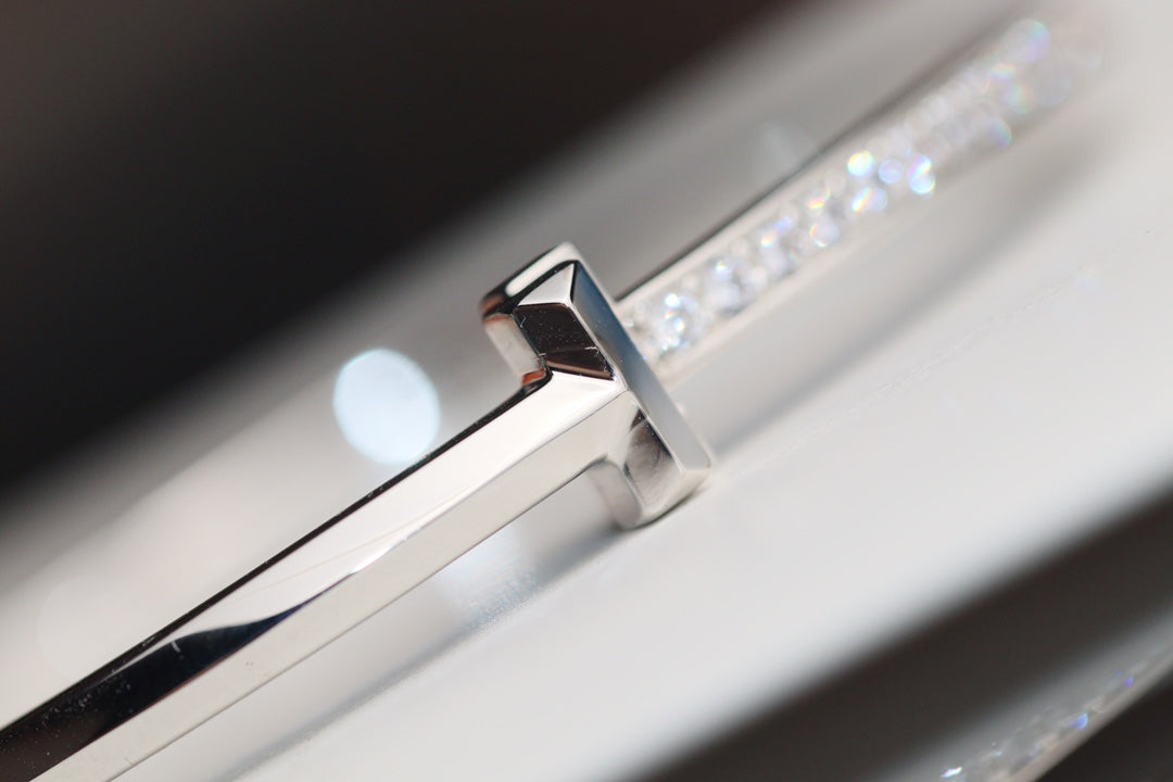 [Dawnora Jewelry]NARROW T1 HINGED BANGLE DIAMOND SILVER