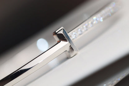 [Dawnora Jewelry]NARROW T1 HINGED BANGLE DIAMOND SILVER