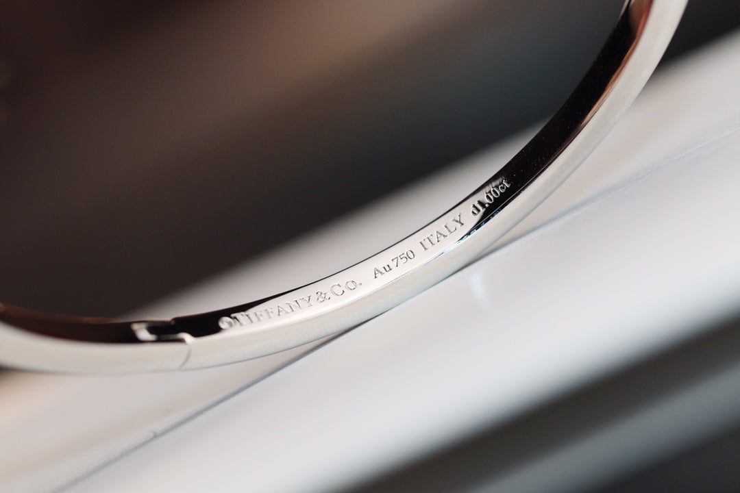 [Dawnora Jewelry]NARROW T1 HINGED BANGLE DIAMOND SILVER