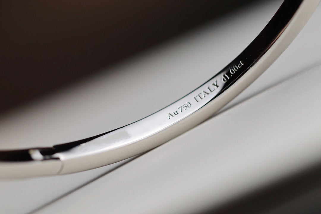[Dawnora Jewelry]NARROW T1 HINGED BANGLE DIAMOND SILVER