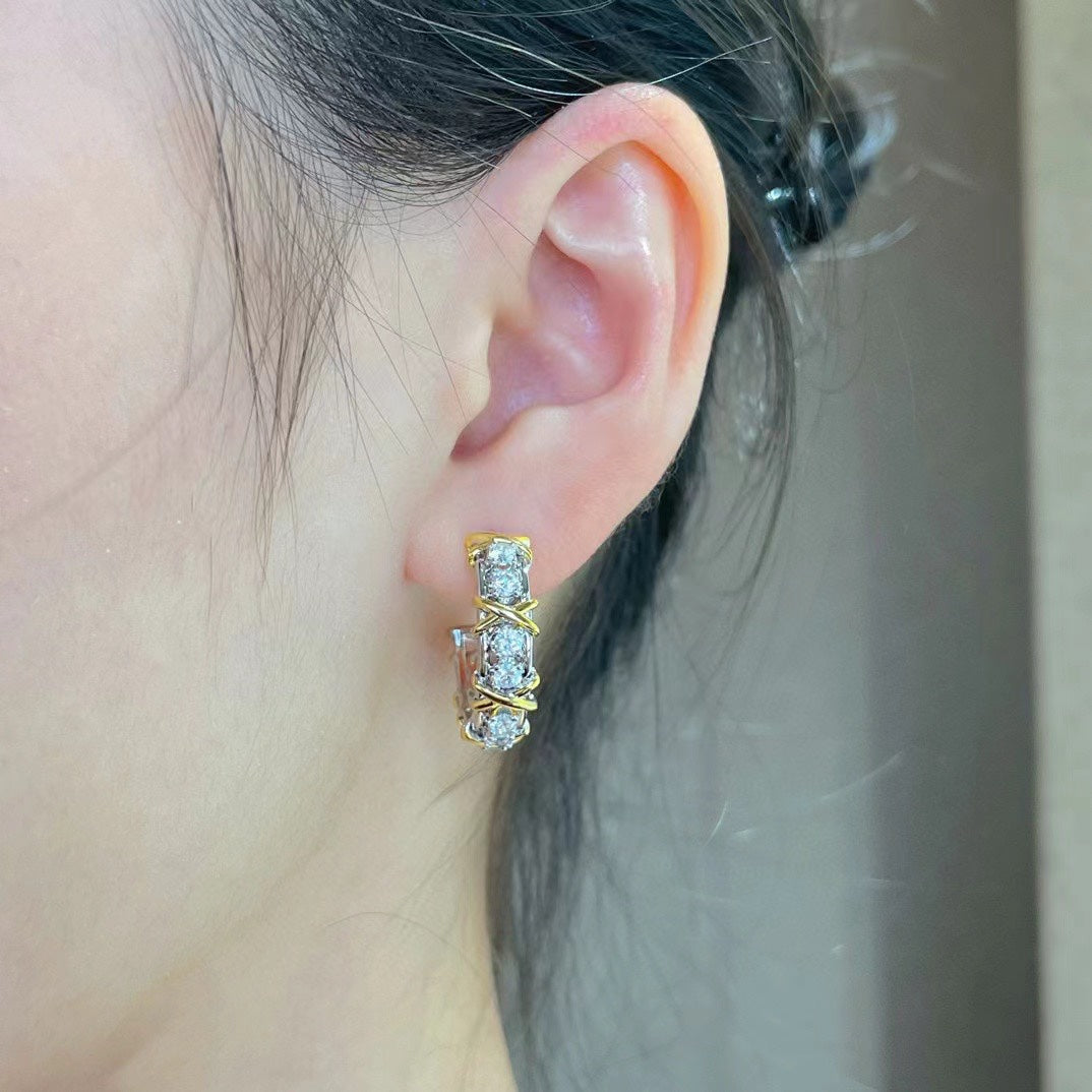 [Dawnora Jewelry]SCHLUMBERGER GOLD DIAMOND EARRINGS