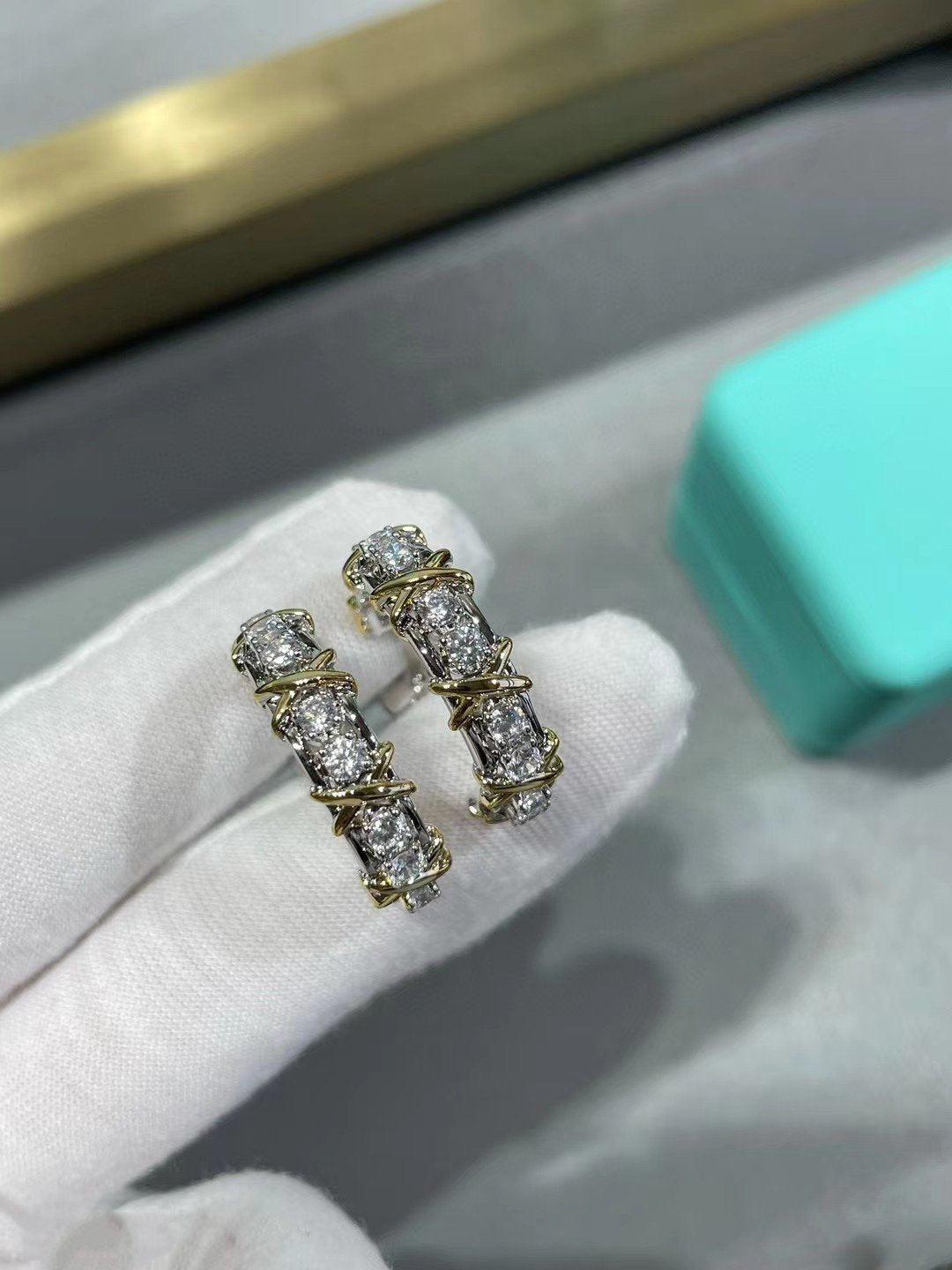 [Dawnora Jewelry]SCHLUMBERGER GOLD DIAMOND EARRINGS