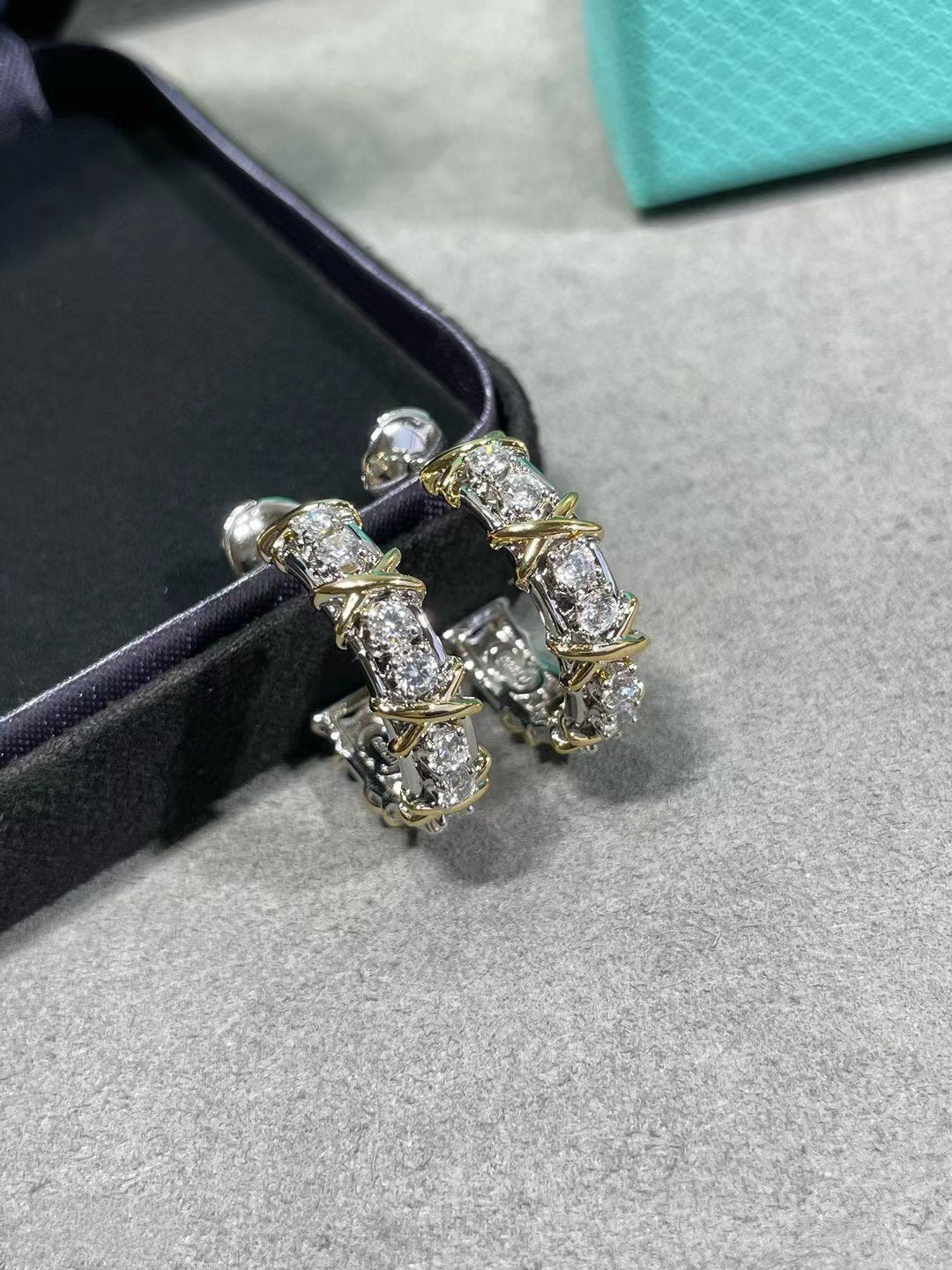[Dawnora Jewelry]SCHLUMBERGER GOLD DIAMOND EARRINGS