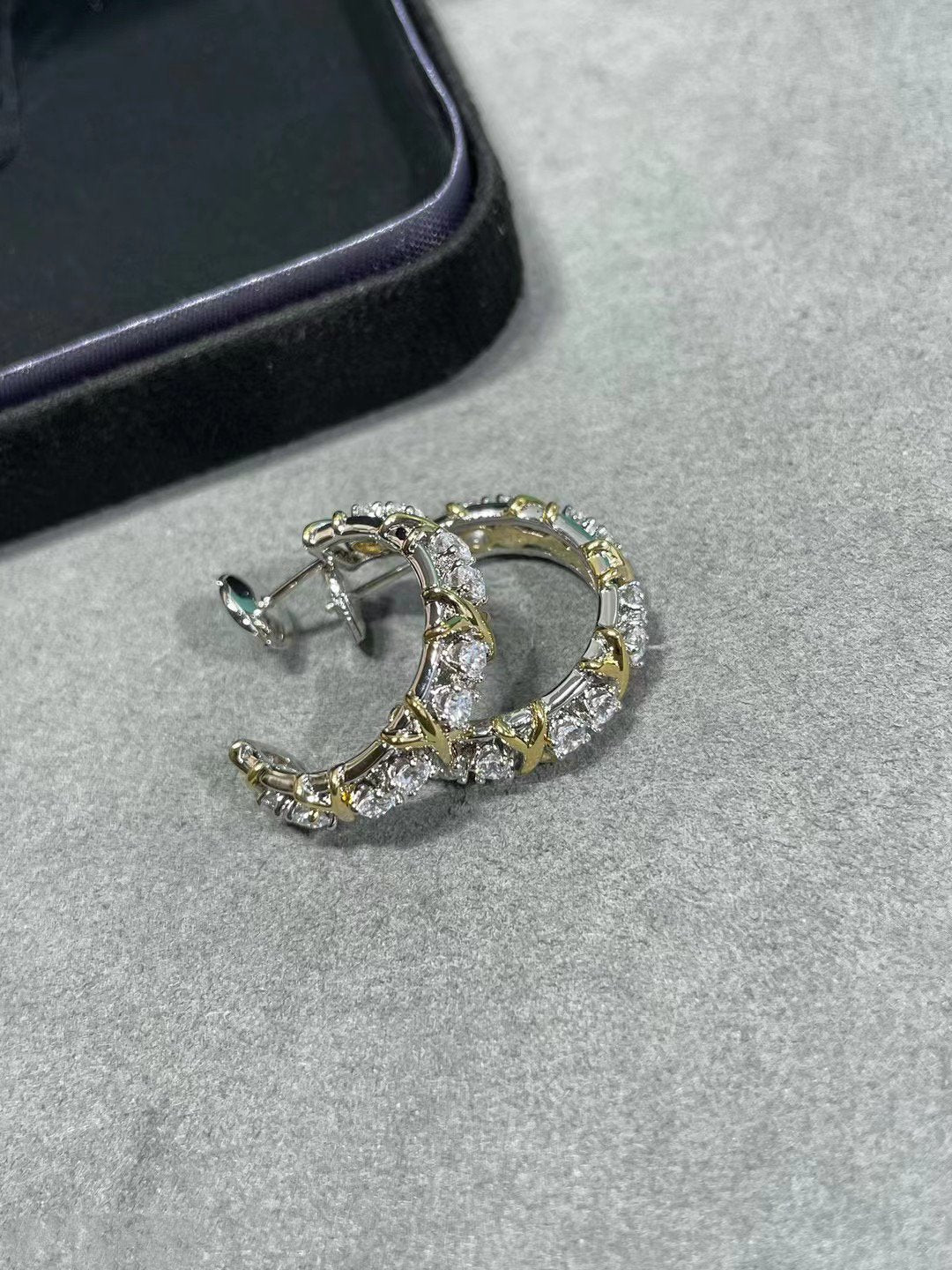 [Dawnora Jewelry]SCHLUMBERGER GOLD DIAMOND EARRINGS