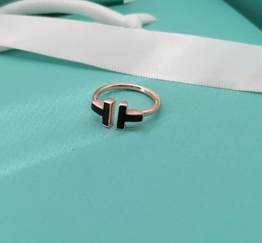 [Dawnora Jewelry]T SMALL ONYX PINK GOLD RING
