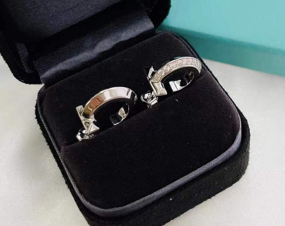 [Dawnora Jewelry]T1 HOOP DIAMOND EARRINGS