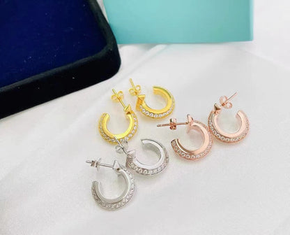 [Dawnora Jewelry]T1 HOOP DIAMOND EARRINGS