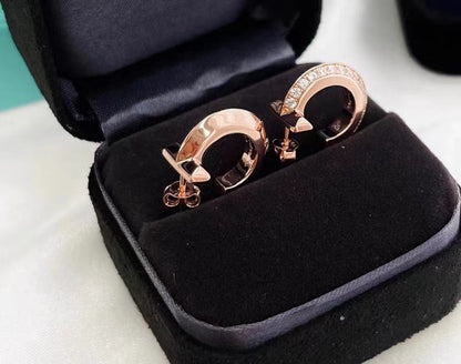 [Dawnora Jewelry]T1 HOOP DIAMOND EARRINGS