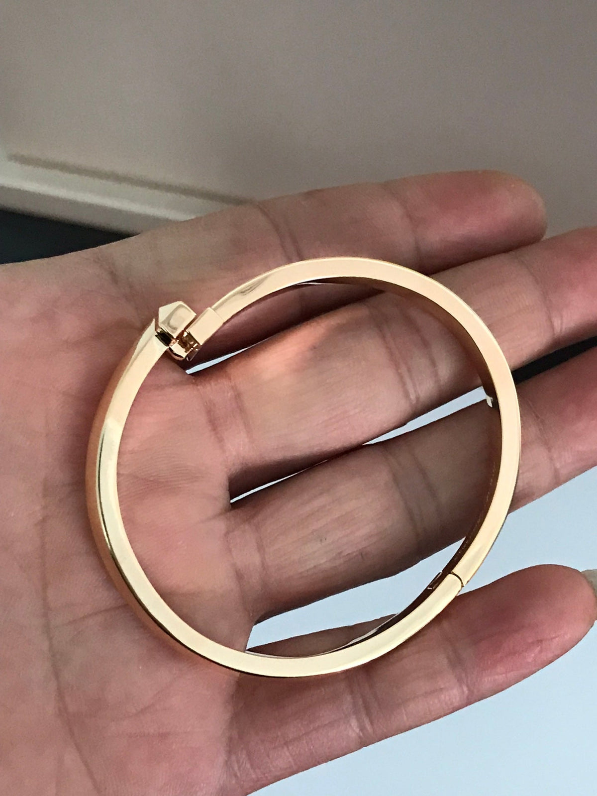 [Dawnora Jewelry]T1 WIDE DIAMOND HINGED BANGLE PINK GOLD