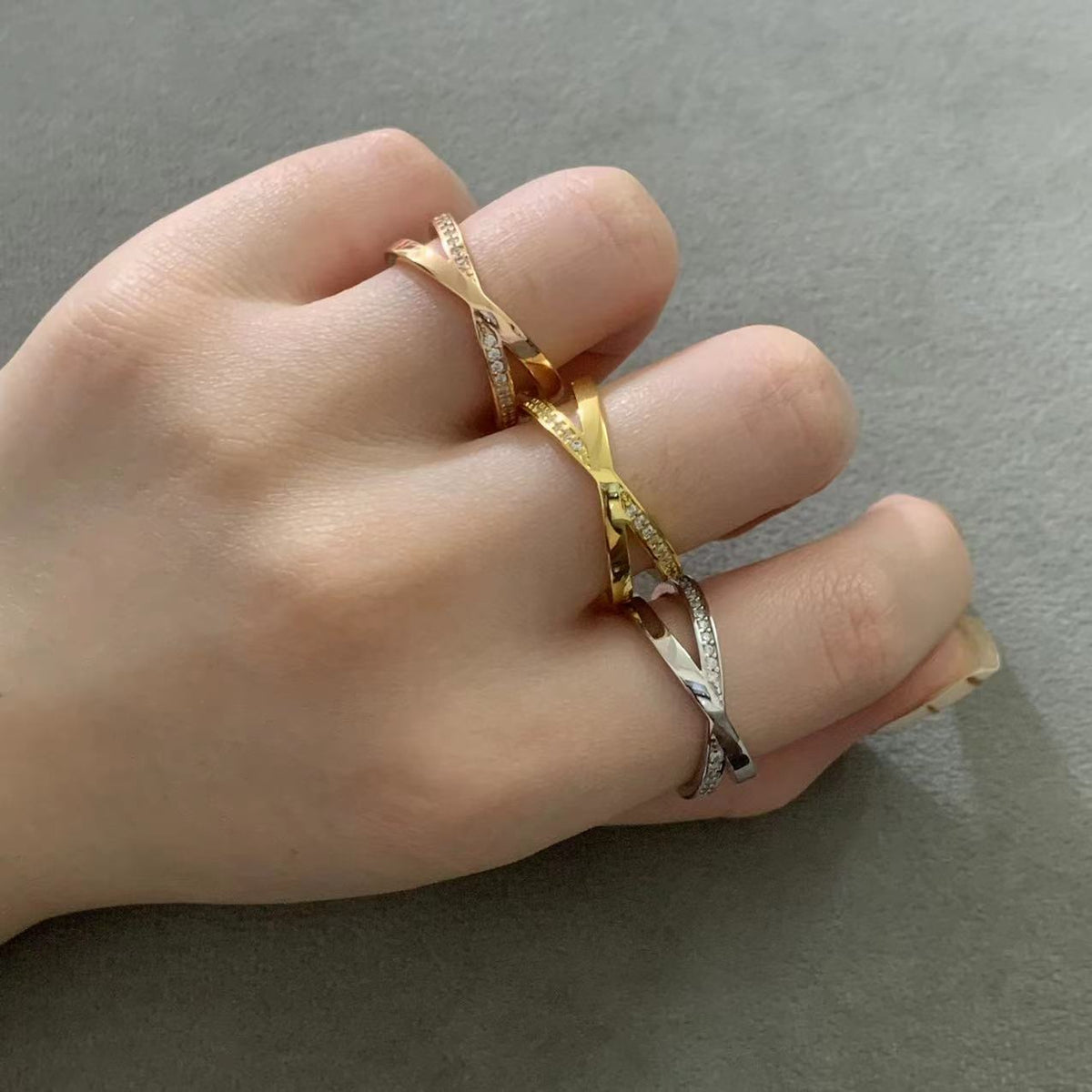 [Dawnora Jewelry]ATLAS X DIAMOND RING