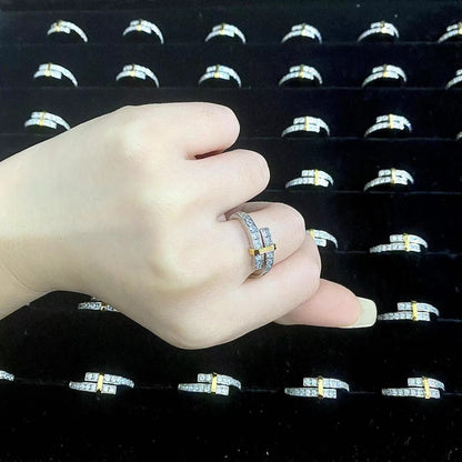[Dawnora Jewelry]EDGE GOLD SILVER DIAMOND RING