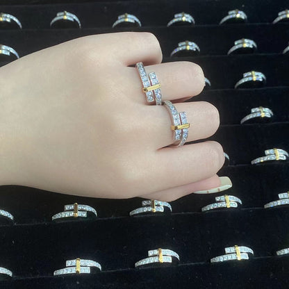 [Dawnora Jewelry]EDGE GOLD SILVER DIAMOND RING