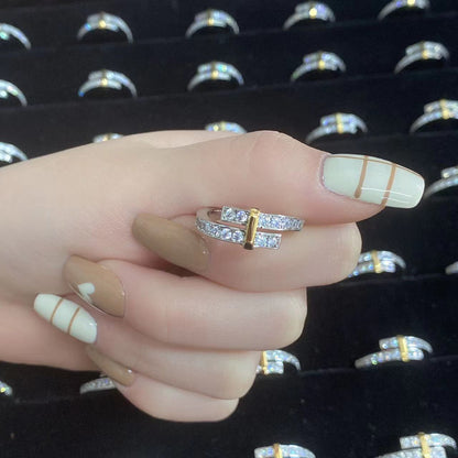 [Dawnora Jewelry]EDGE GOLD SILVER DIAMOND RING