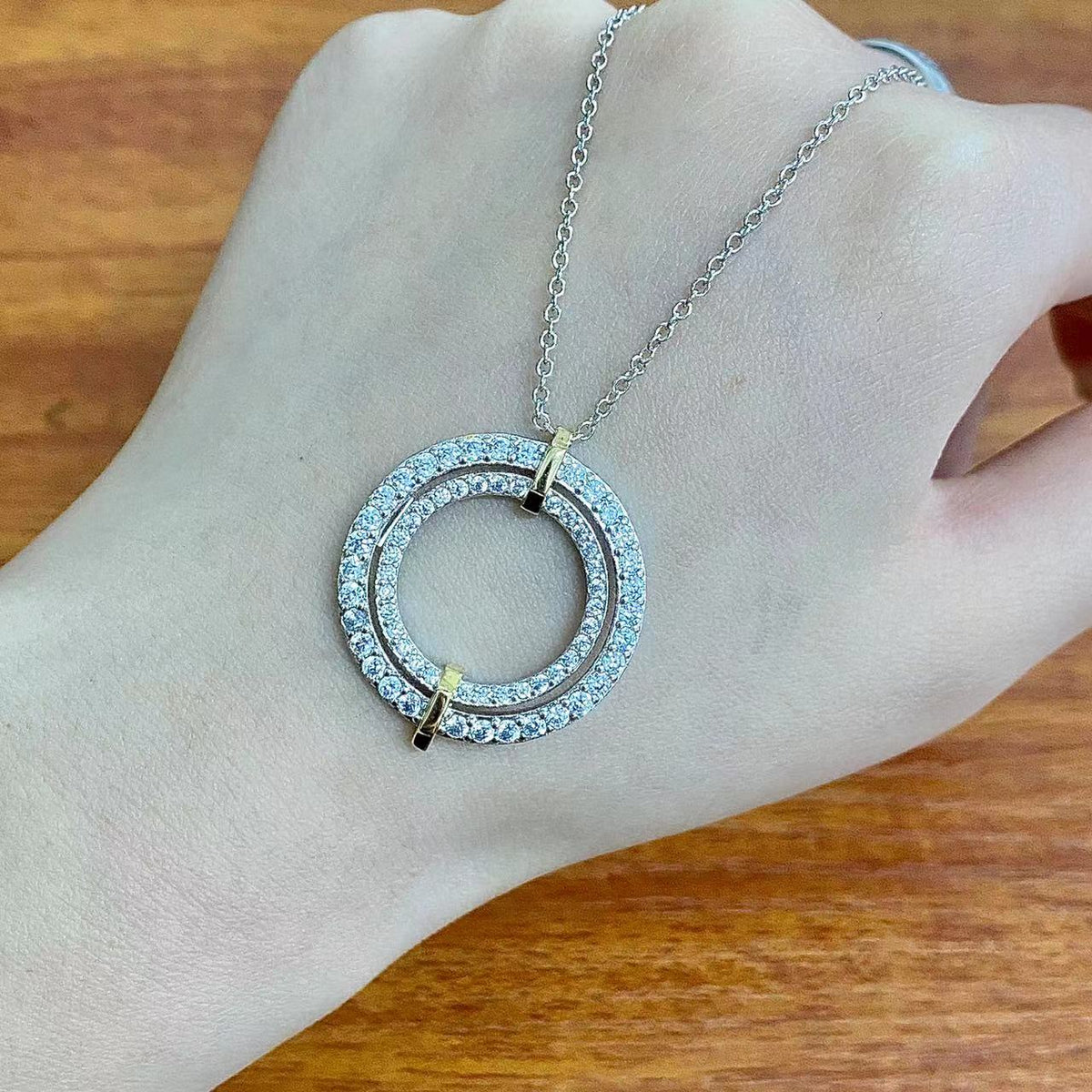 [Dawnora Jewelry]EDGE DIAMOND GOLD SILVER NECKLACE