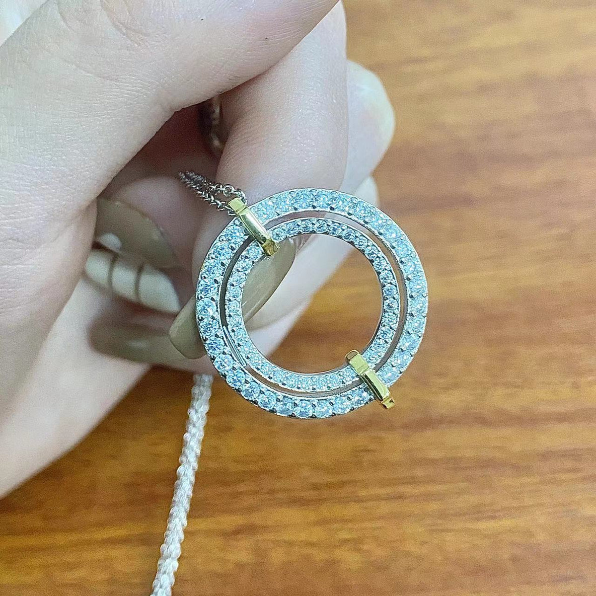 [Dawnora Jewelry]EDGE DIAMOND GOLD SILVER NECKLACE