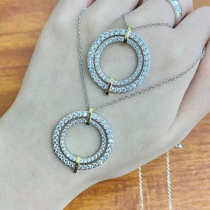 [Dawnora Jewelry]EDGE DIAMOND GOLD SILVER NECKLACE