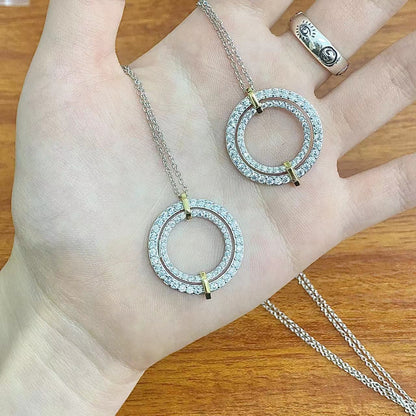 [Dawnora Jewelry]EDGE DIAMOND GOLD SILVER NECKLACE
