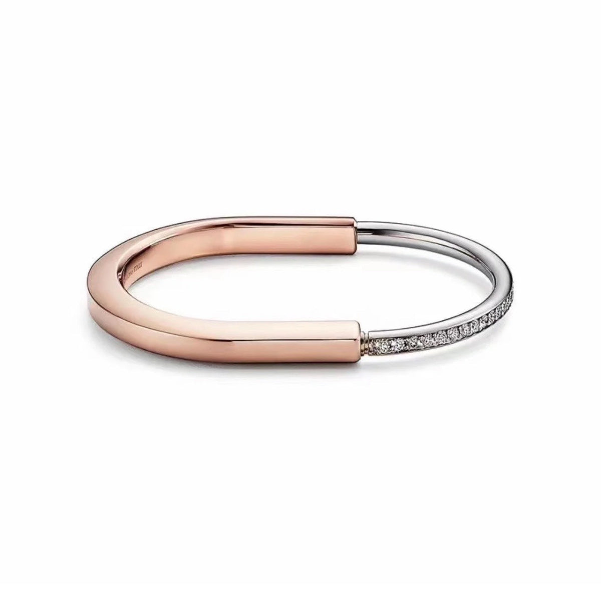 [Dawnora Jewelry]LOCK PINK GOLD SILVER DIAMOND BRACELET