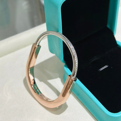 [Dawnora Jewelry]LOCK PINK GOLD SILVER DIAMOND BRACELET