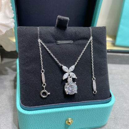 [Dawnora Jewelry]VICTORIA PENDANT SILVER DIAMOND NECKLACE