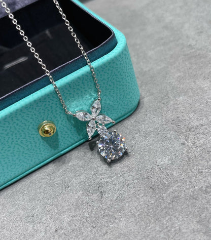 [Dawnora Jewelry]VICTORIA PENDANT SILVER DIAMOND NECKLACE